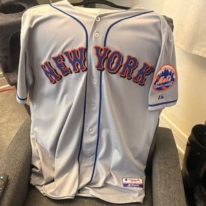 Majestic Gray New York Jersey with Blue and Orange Accents